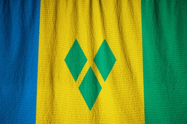 Fırfır yakalı Saint Vincent ve Grenadinler bayrak closeup