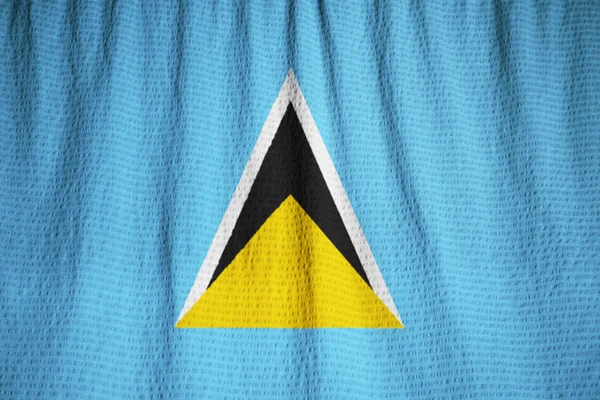 Closeup prohrábl Saint Lucia vlajky, Saint Lucia Flag — Stock fotografie