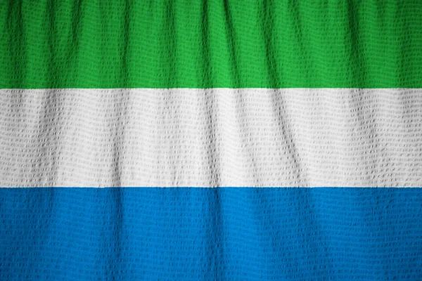 Vértes fodros Sierra Leone-i zászló, Sierra Leone-i zászló — Stock Fotó