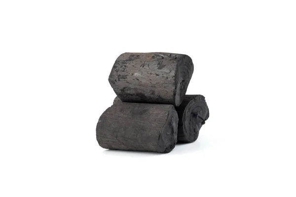 Натуральне Деревне Вугілля Ізольоване Білому Тлі Купка Вугілля Ізольована Білому — стокове фото