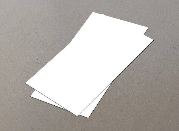 Blank white paper (4"x 8") flyer on floor