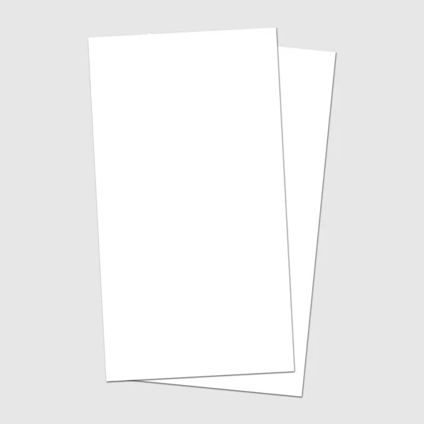 Blank hvidt papir (4 "x 8") flyer på grå baggrund - Stock-foto