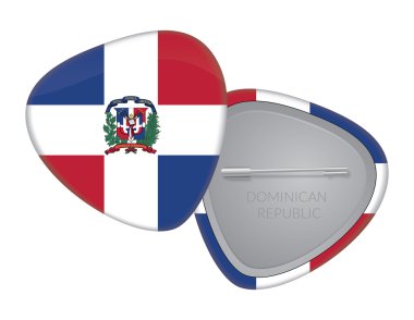 Bayrağı rozeti serisi - Dominik Cumhuriyeti vektör