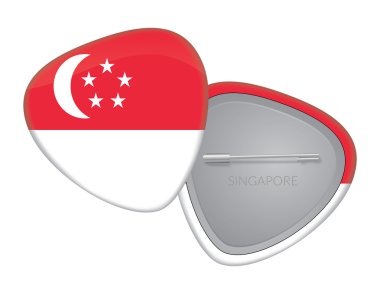 Vektör bayrağı rozeti serisi - Singapur