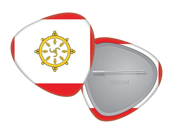 Vector Vlag Badge Series - Sikkim — Stockvector