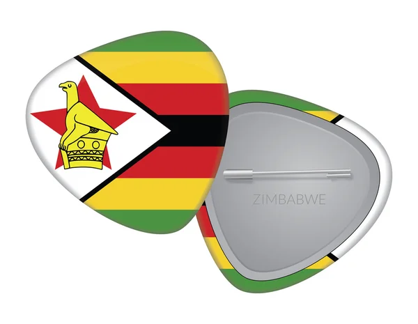 Vector Flag Badge Series - Zimbabwe — Stock Vector