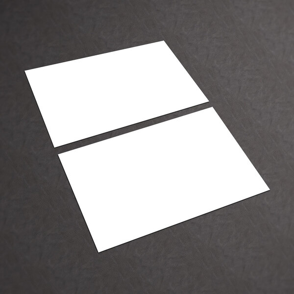 White business card mock up isolated on textured background