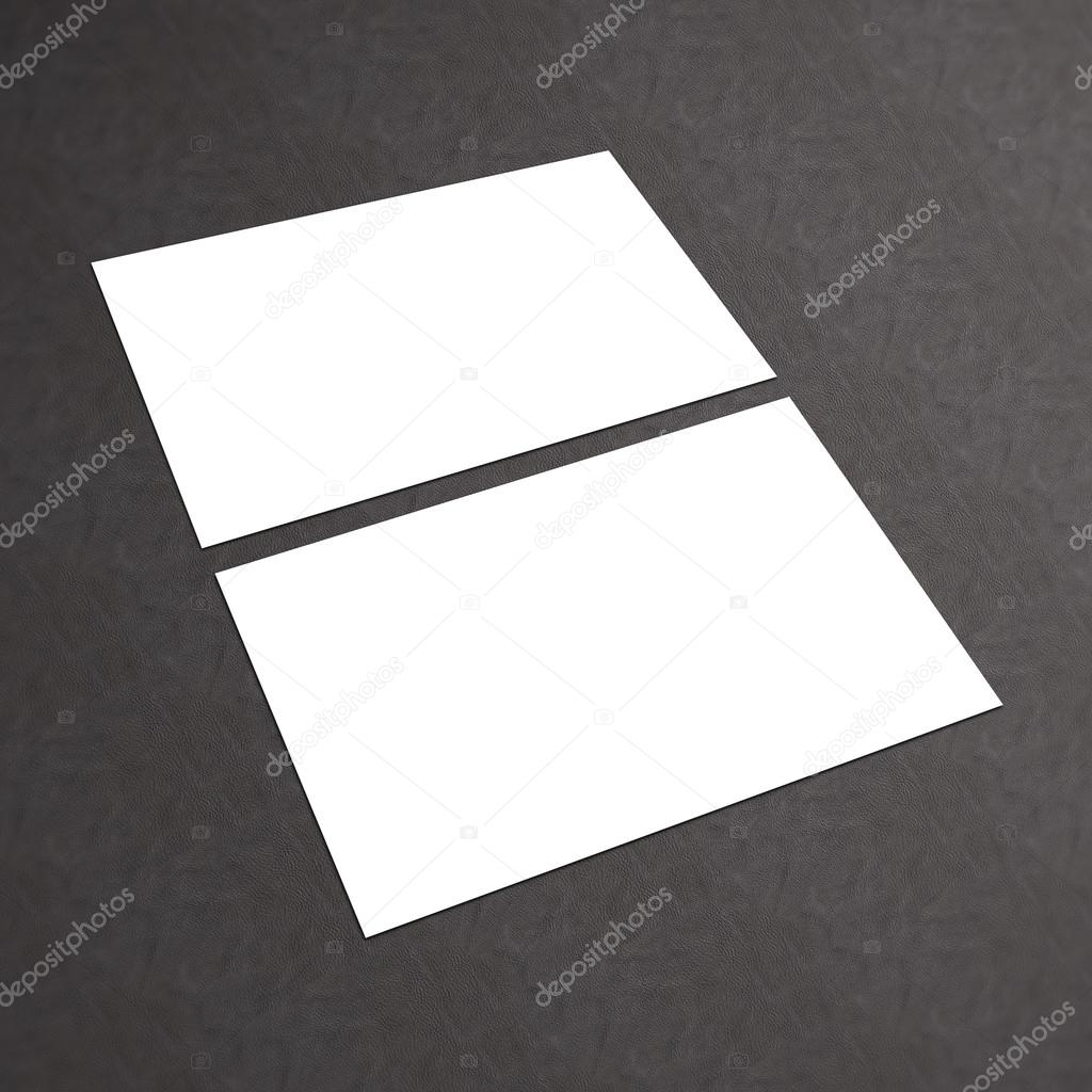 White business card mock up isolated on textured background