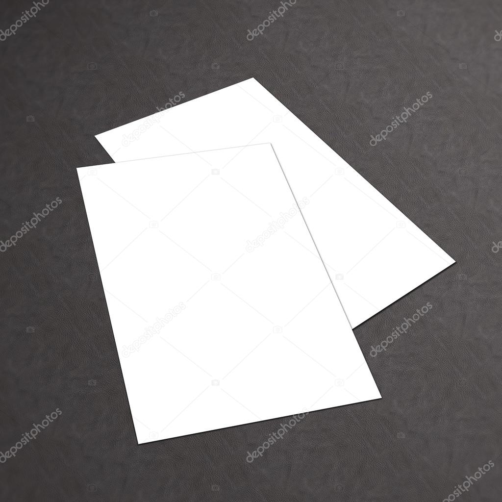 Blank white business card on a textured background