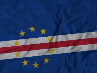 Fırfır yakalı Cape Verde bayrak closeup