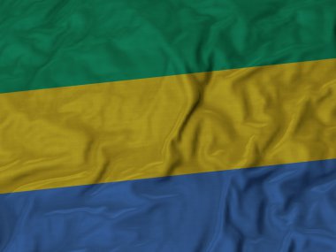 Fırfır yakalı Gabon bayrak closeup