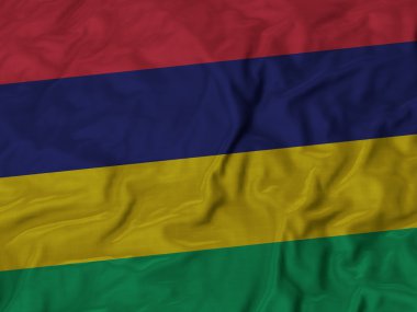 Fırfır yakalı Mauritius bayrak closeup