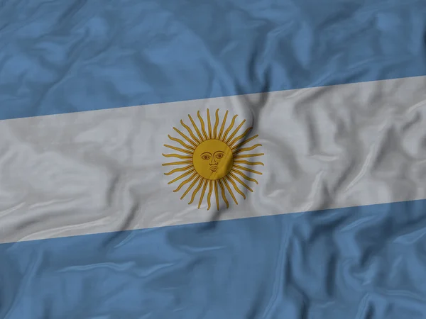 Closeup of Ruffled Bandeira da Argentina — Fotografia de Stock