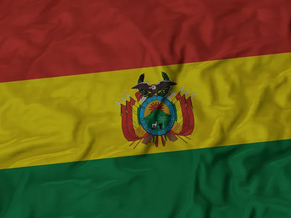 Closeup of Ruffled Bolivia state Flag