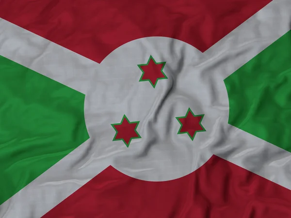 Gros plan du drapeau froissé du Burundi — Photo