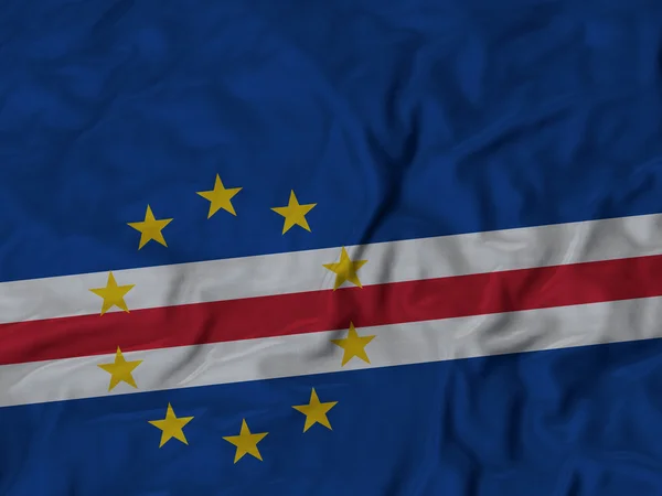 Closeup of Ruffled Cape Verde Flag