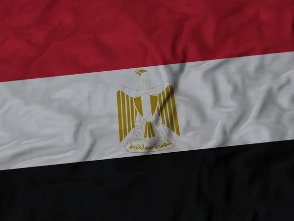 Gros plan du drapeau d'Egypte froissé — Photo