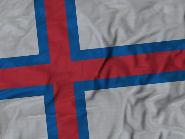 Closeup of Ruffled Faroe Islands Bandeira — Fotografia de Stock