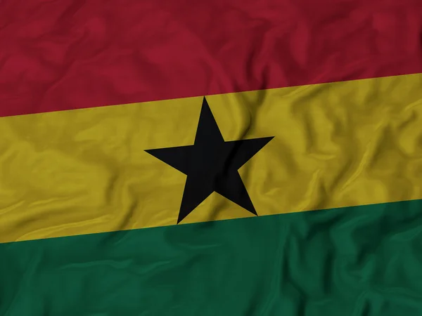 Gros plan du drapeau froissé du Ghana — Photo