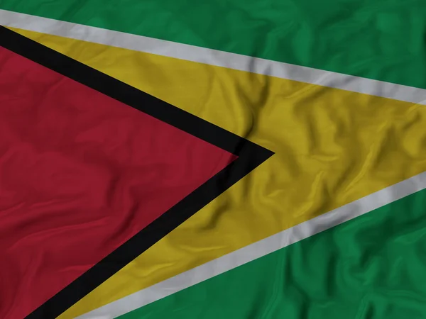 Closeup nabíranou Guyana vlajky — Stock fotografie