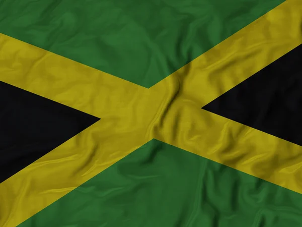 뻗 치고 자메이카 국기의 근접 촬영 — 스톡 사진