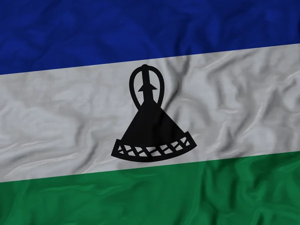 Vértes fodros Lesotho zászló — Stock Fotó