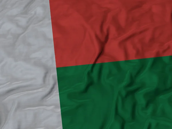 波立たせられたマダガスカルの国旗のクローズ アップ — ストック写真