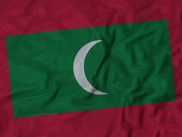 Closeup of Ruffled Maldives Flag — Stock Photo, Image