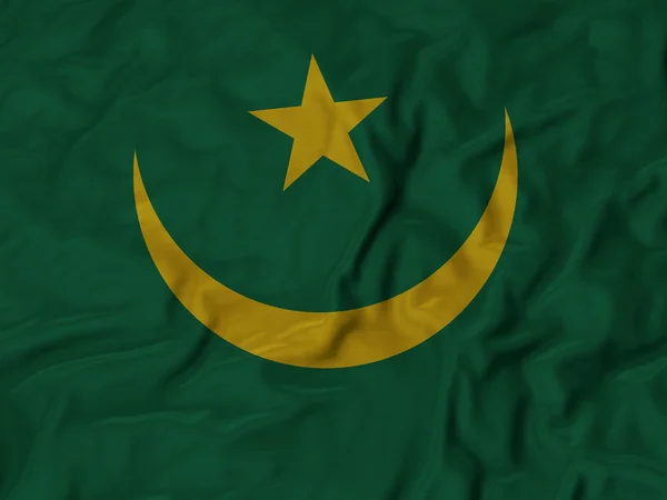 Primer plano de la bandera de Mauritania con volantes —  Fotos de Stock