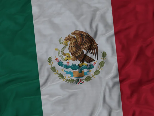 Primer plano de la bandera de México con volantes — Foto de Stock