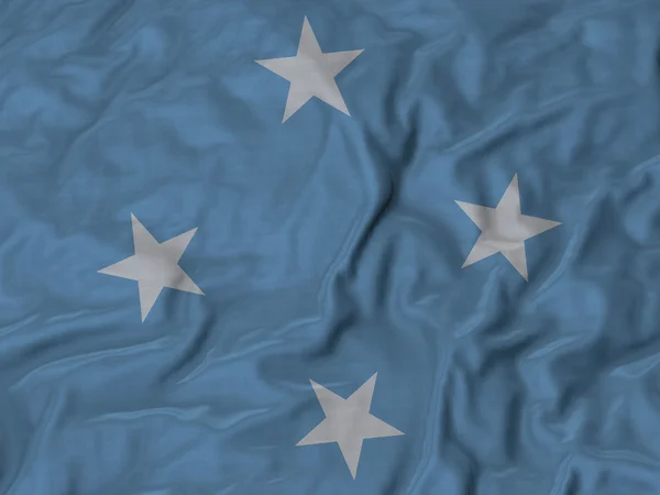 Primer plano de la bandera de Micronesia con volantes —  Fotos de Stock