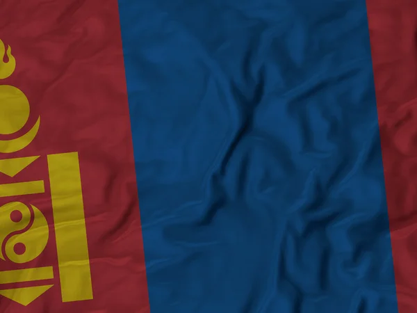 Primer plano de la bandera de Mongolia con volantes —  Fotos de Stock