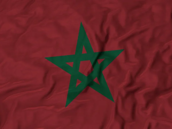 Gros plan du drapeau du Maroc froissé — Photo