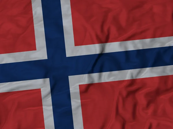 Närbild av ruggig Norge flagga — Stockfoto