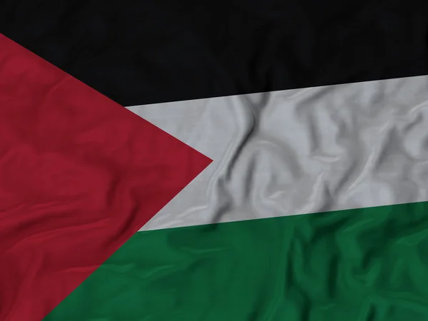 Primer plano de la bandera de Palestina con volantes — Foto de Stock