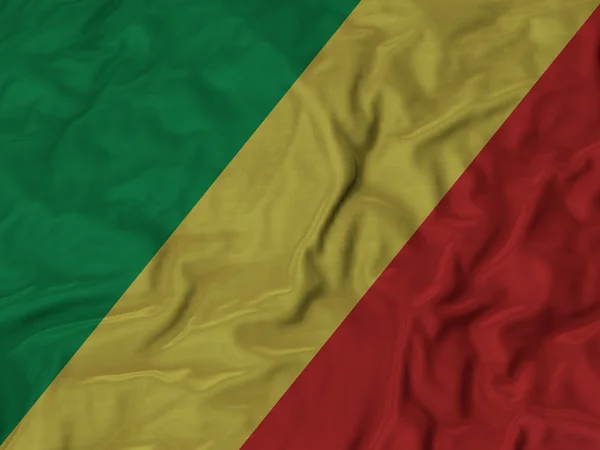 Closeup of Ruffled Republic of the Congo Flag — Stock Photo, Image