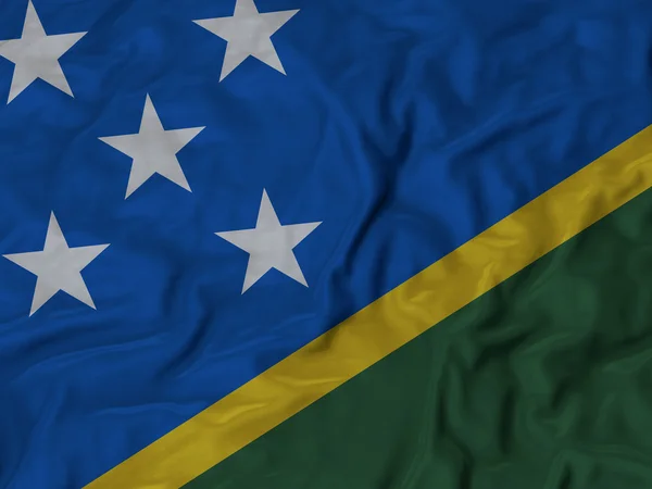 Nahaufnahme der gerafften Flagge der Salomonen — Stockfoto