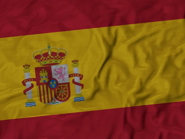 Closeup of Ruffled Espanha Bandeira — Fotografia de Stock