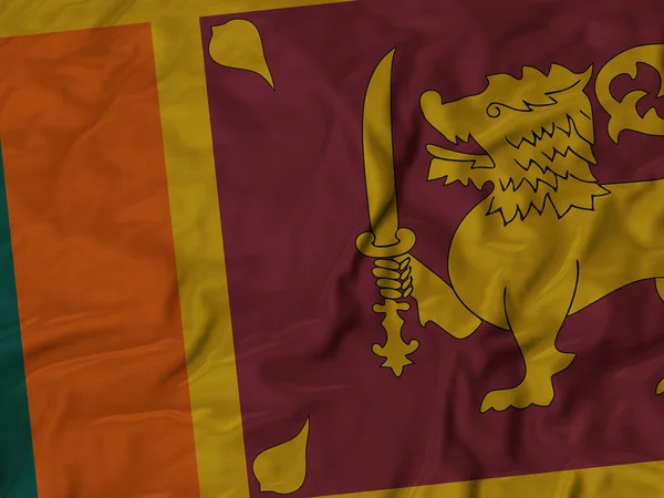 Gros plan du drapeau froissé du Sri Lanka — Photo