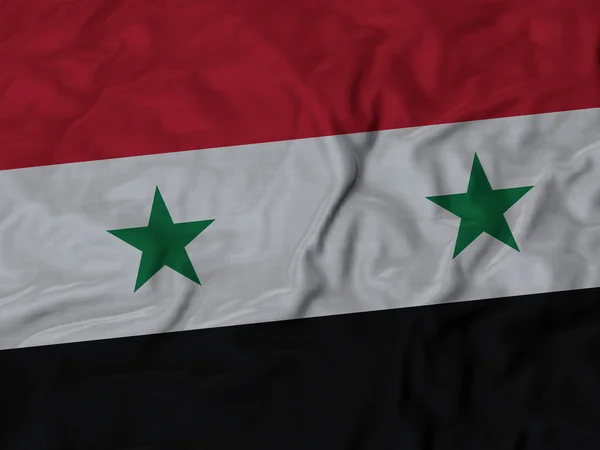 Closeup of Ruffled Syria Flag — Stock Photo, Image