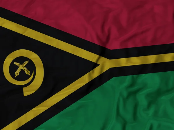 Nahaufnahme einer gerafften Vanuatu-Flagge — Stockfoto