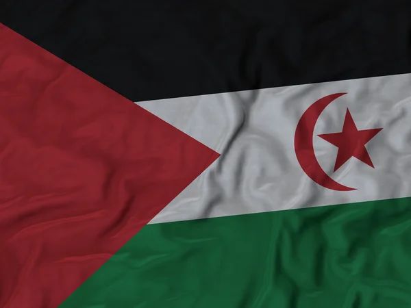 Nahaufnahme einer zerzausten Westsahara-Flagge — Stockfoto