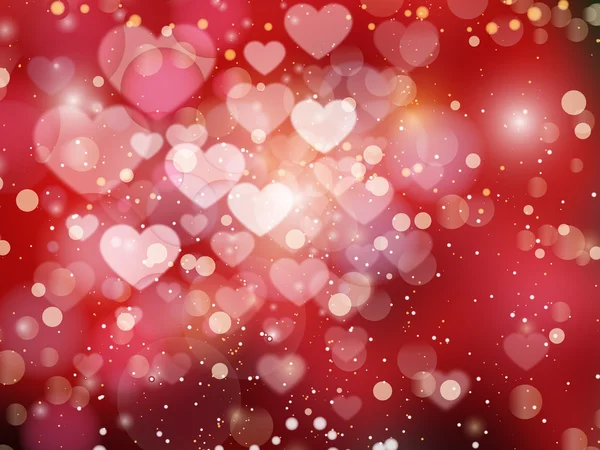 Heart blurred lights on colorfull background, Hearts texture bac — Stock Photo, Image