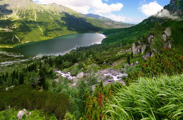 Beautiful scenery of Tatra mountains in the area of Eye of the Sea — Stock Photo, Image