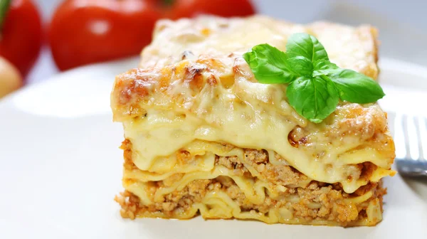 Beef Lasagna - delicious casserole — Stock Photo, Image