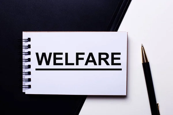 Welfare Написаний Чорно Білому Тлі Біля Ручки — стокове фото