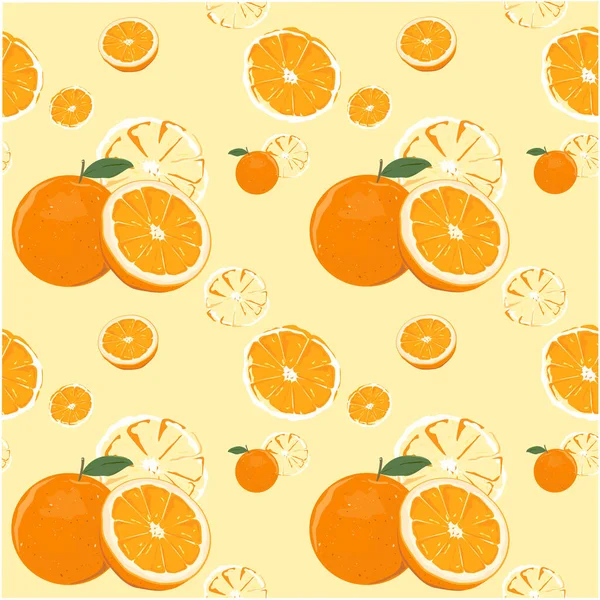 オレンジのシームレスなパターンベクトルイラスト — ストックベクタ