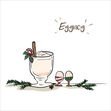 Eggnog içeceği, vektör çizimi