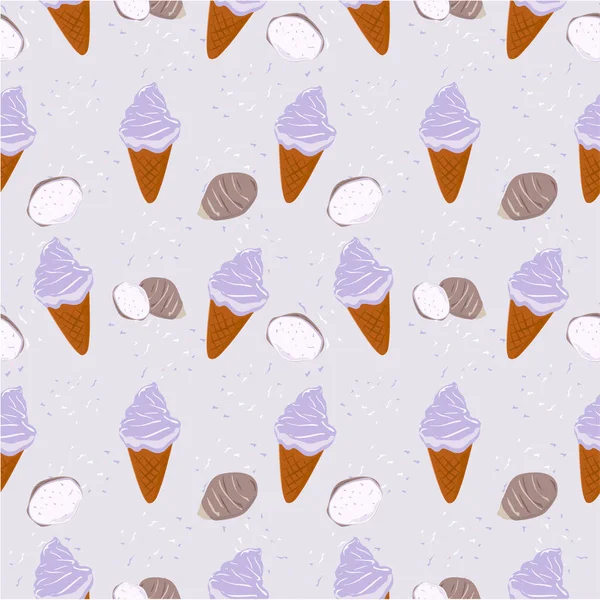 Helados Plantilla Sin Costura Ilustración Vectores — Vector de stock