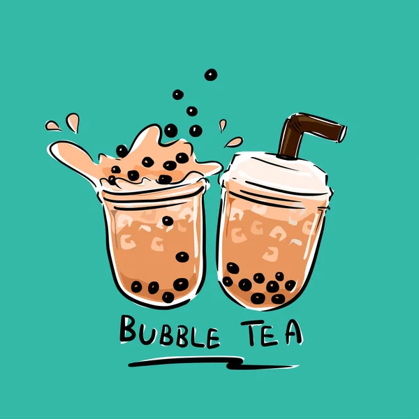Bubble Tea Vektorillustration — Stockvektor
